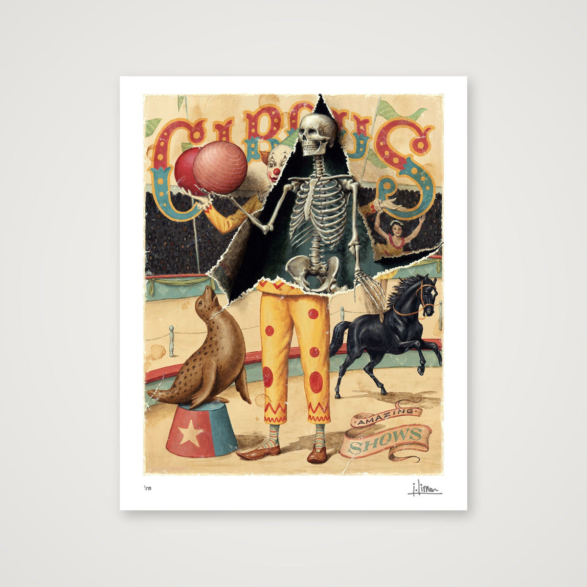 Circus Clown, Limited Edition Prints — 28×35cm, 11×14" Print only