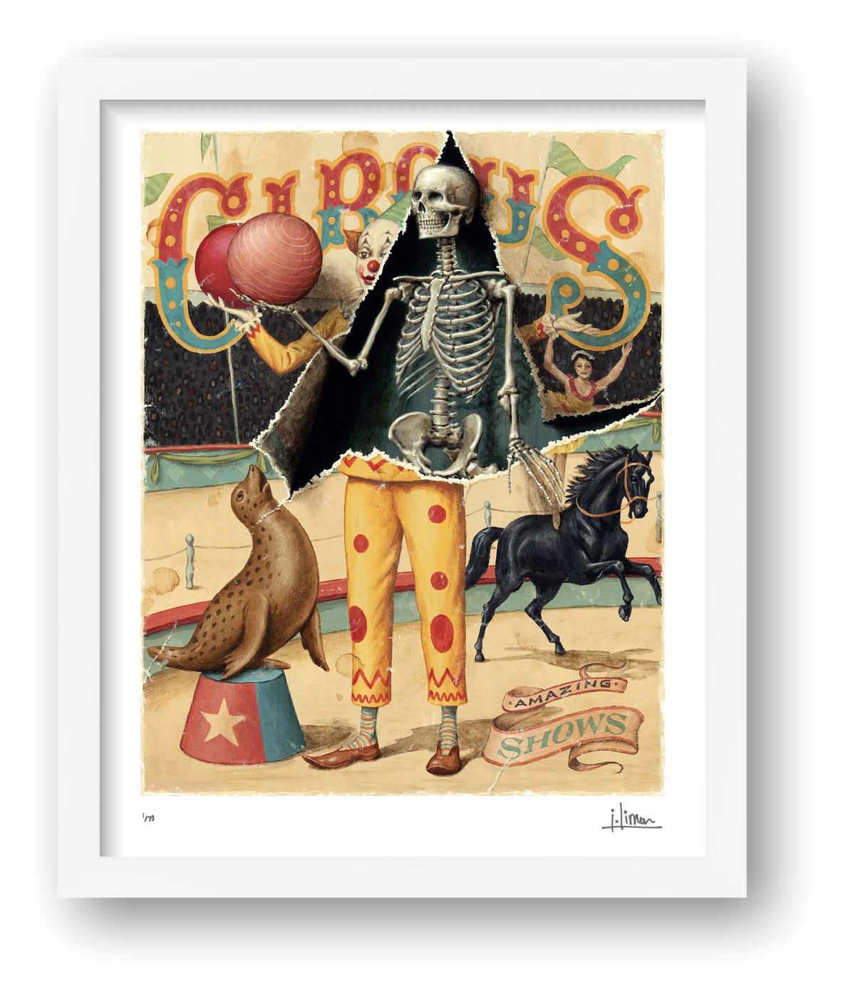 Circus Clown, Limited Edition Prints — framed