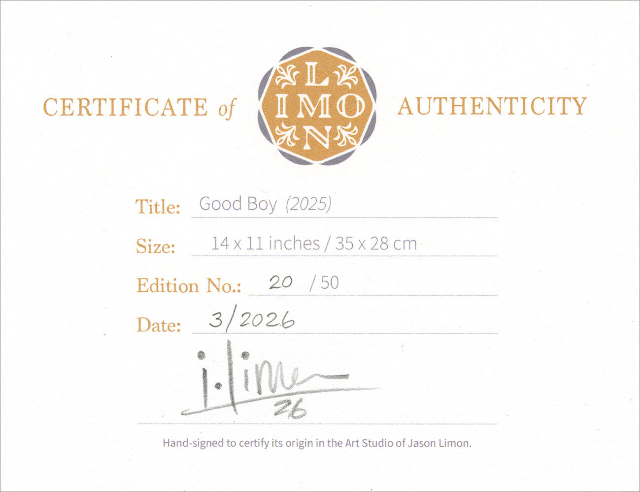 Good Boy Limited Edition Print