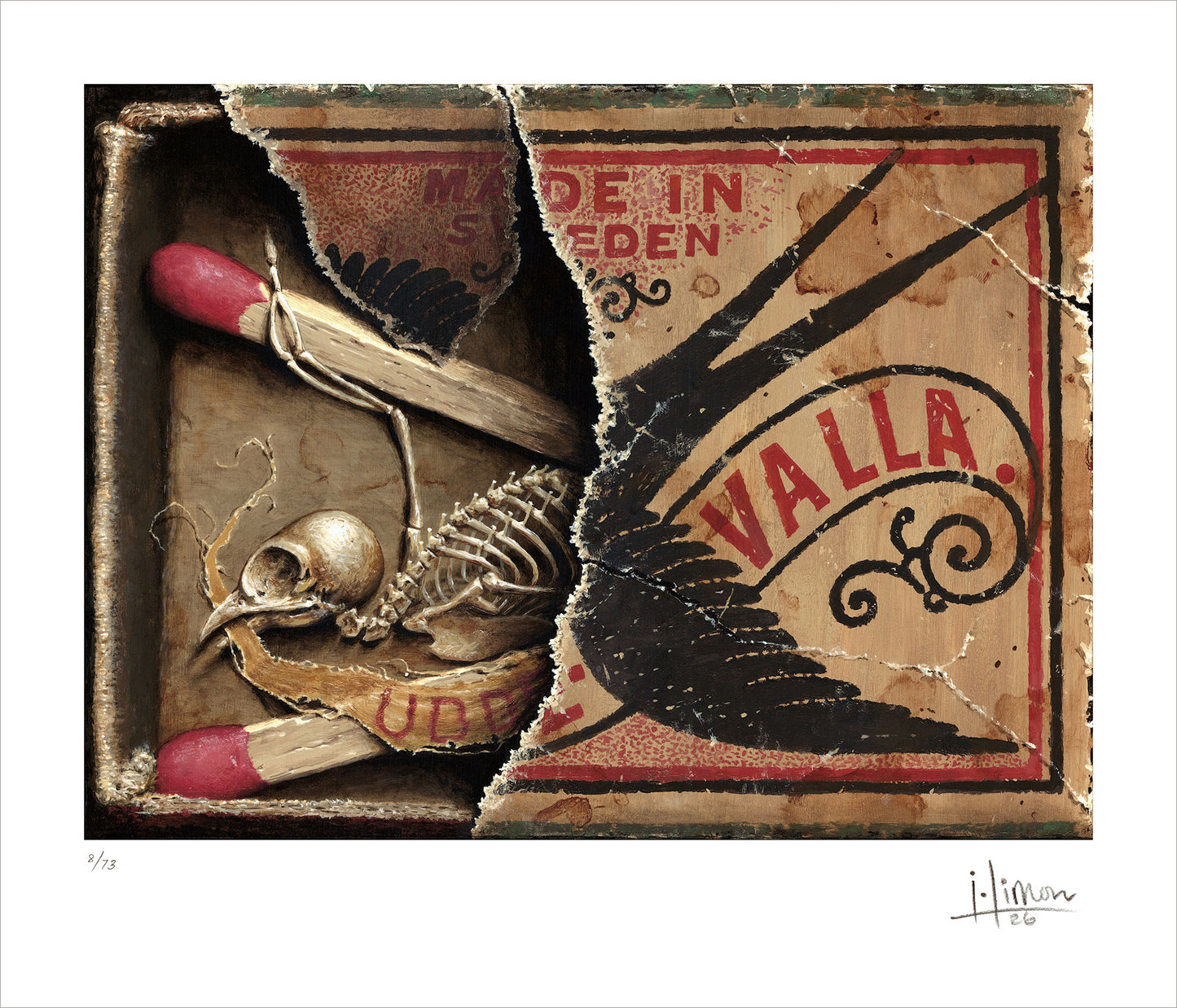 Matchbox Sparrow, Limited Edition Print