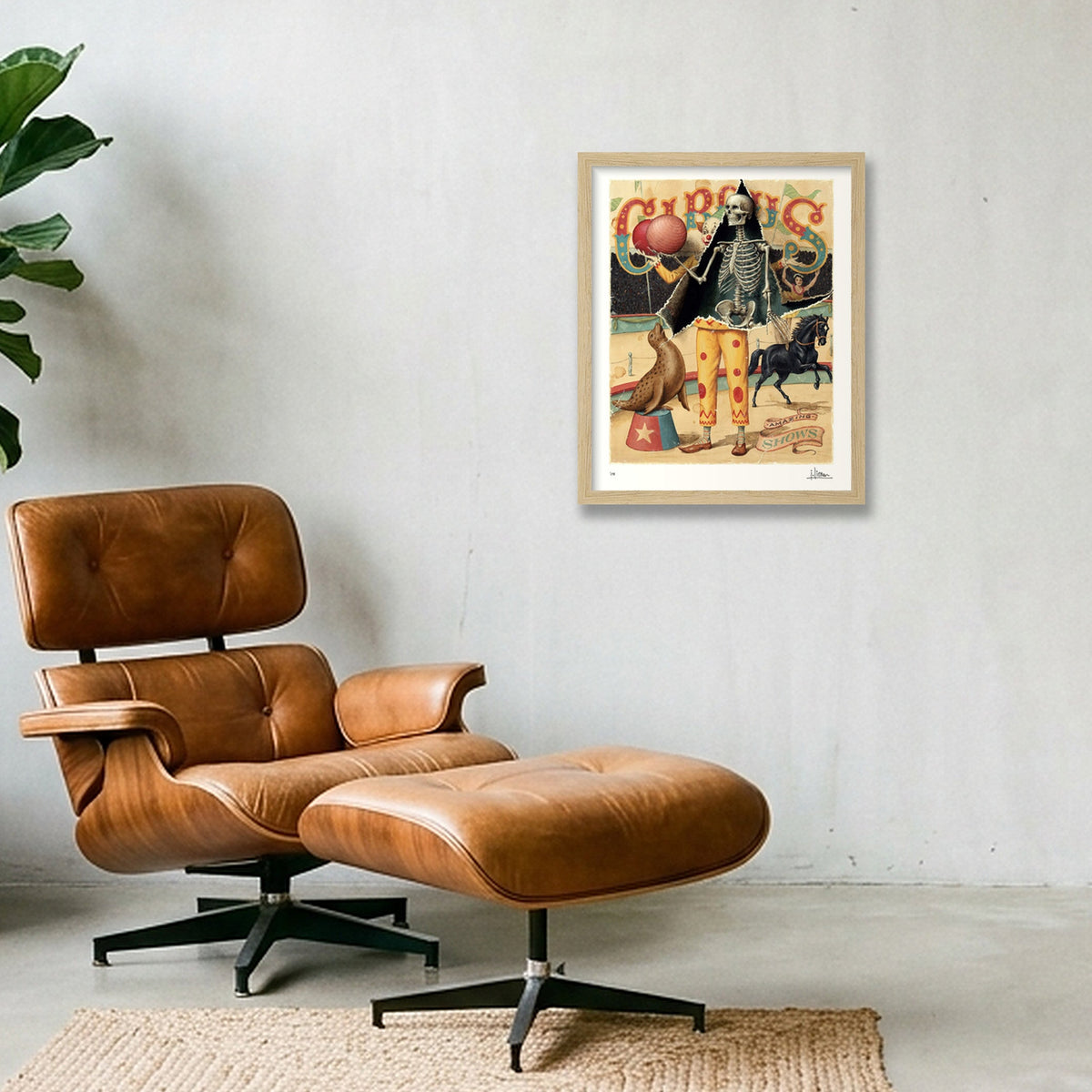Circus Clown, Limited Edition Prints — 28×35cm, 11×14" Oak Frame